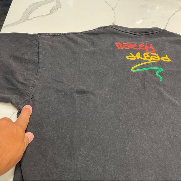 Vintage Reggae Rasta Bob Marley Natty Dread T-Shirt 2XL Black Hoss T USA Patina - Picture 11 of 12